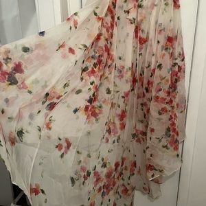 Brand New with Tags Couture silk floral skirt - short front train back.